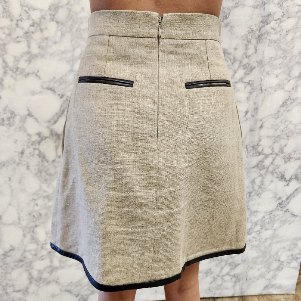 Celine Linen Leather Trim Skirt - Picture 14 of 14